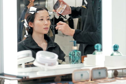 Florasis cosmetics products displayed at retail counter