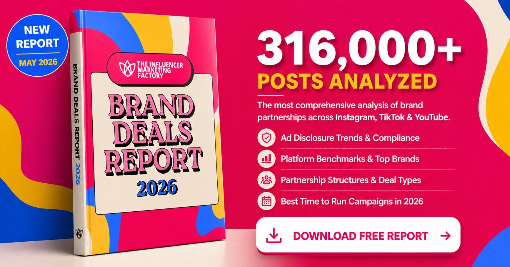 Brand Deals Report 2026 thumbnail from The Influencer Marketing Factory