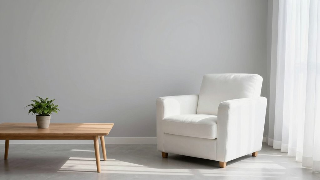 A calming minimalist room focused on mental clarity over object counts