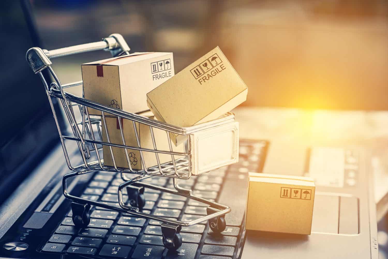 A split-screen comparison image symbolizing the Shopify vs Amazon platform rivalry