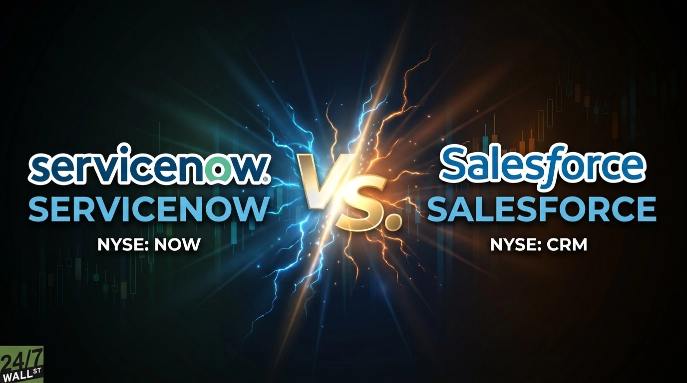 Salesforce vs ServiceNow comparison graphic