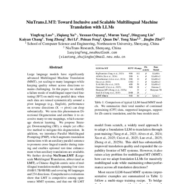 NiuTrans multilingual machine translation framework
