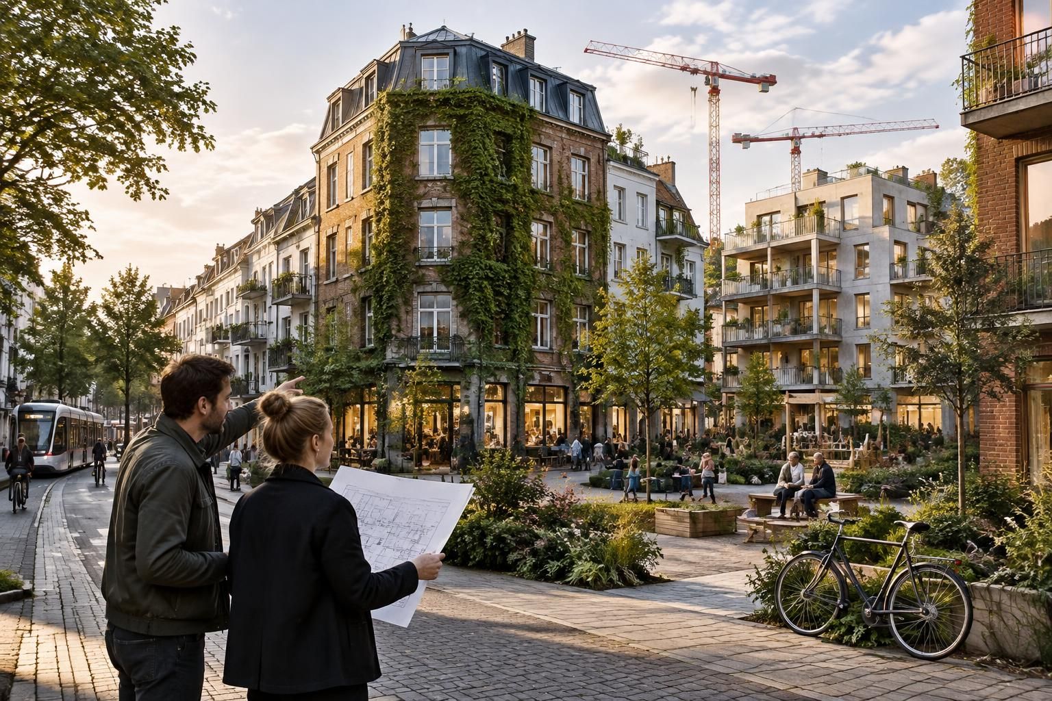 Illustration of architects proposing broader housing solutions beyond new construction