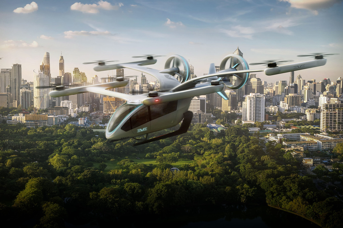 Eve Air Mobility eVTOL aircraft mockup as company plans first transition flights