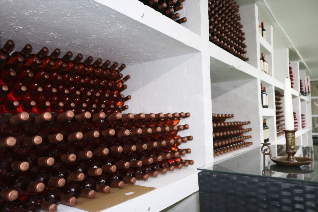 Bottled Moldovan wines displayed for an export market