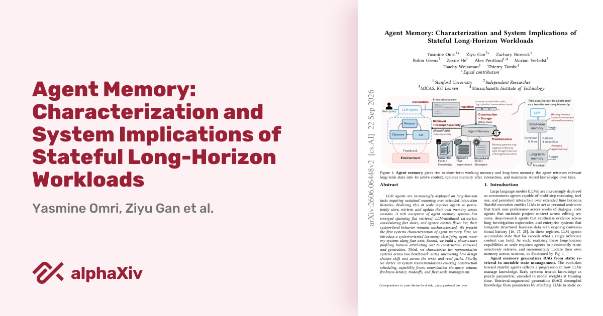 Agent Memory paper on alphaXiv