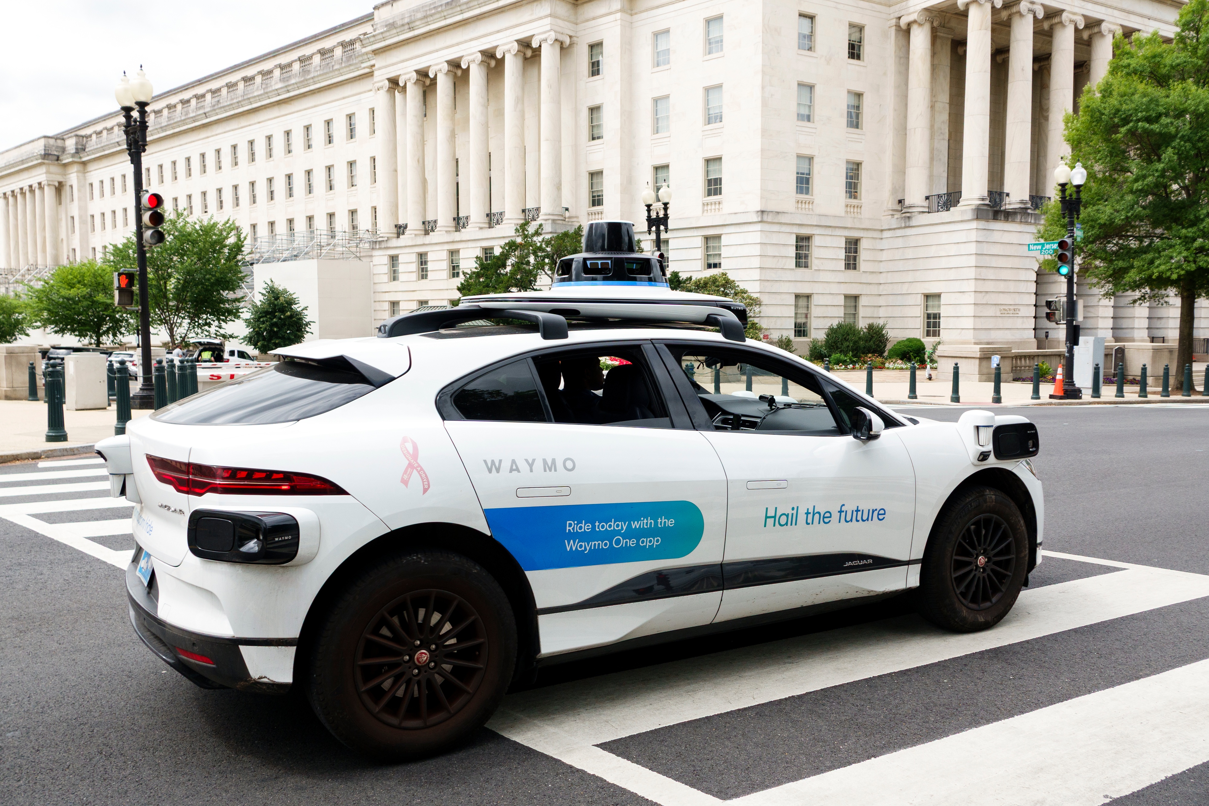 Waymo robotaxi in urban setting