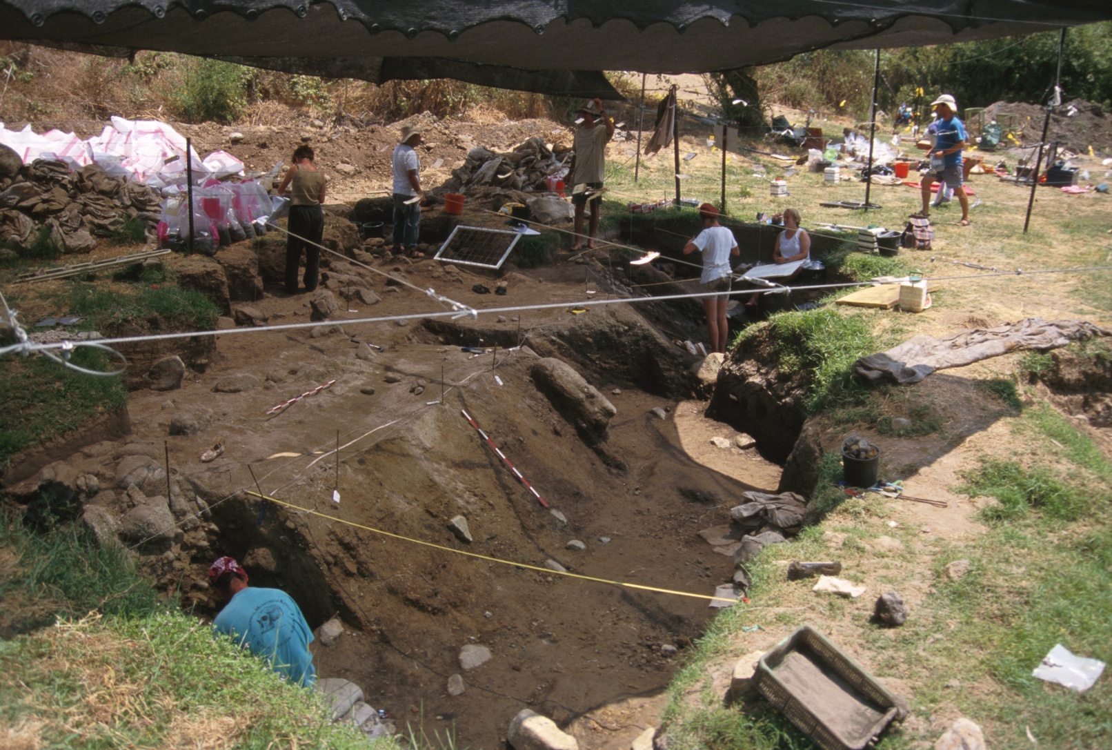 View of excavation at the Gesher Benot Ya'aqov Acheulian site, Israel