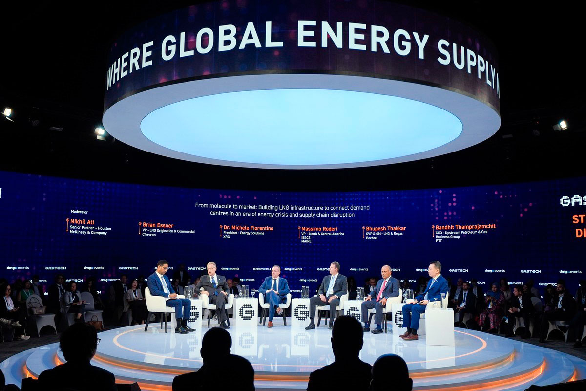 Conference hall setup for energy dialogues in Ashgabat