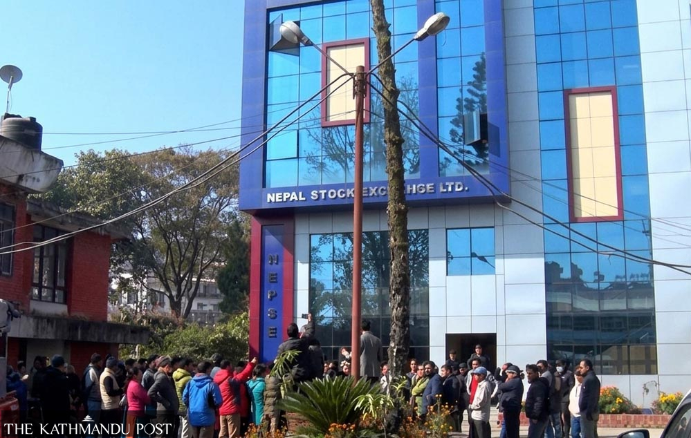 Nepal Stock Exchange trading floor during the outage