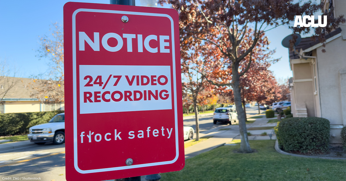 Flock camera and roadside safety sign