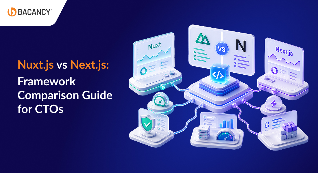 Nuxt vs Next.js tech comparison banner
