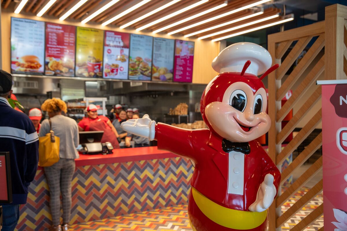 Bloomberg Opinion illustration on Jollibee's IPO debate