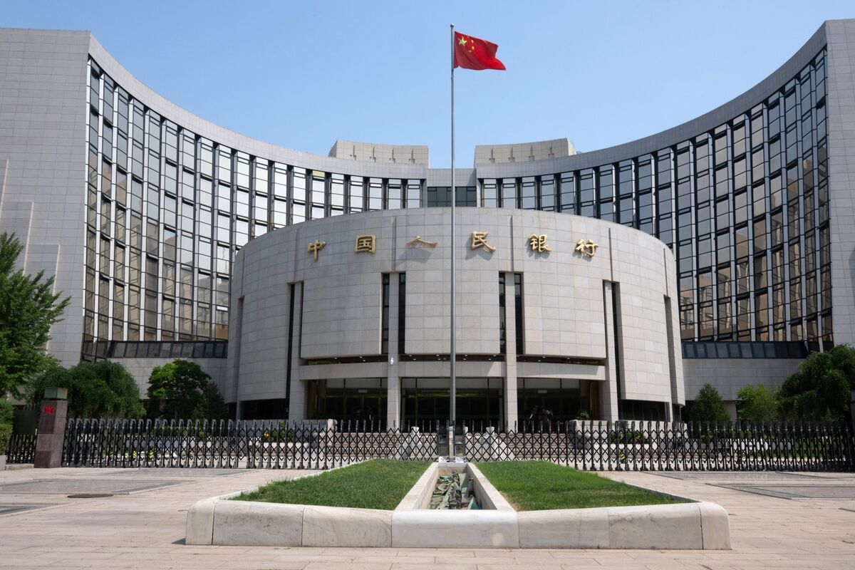 Chinese bank interior or financial district