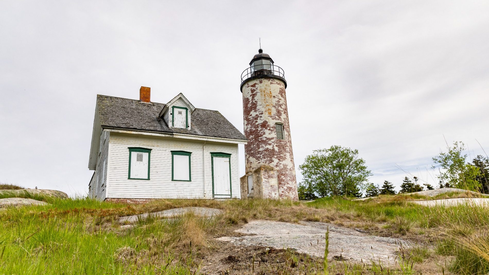 Bass Harbor Head Light showing signs of weathering