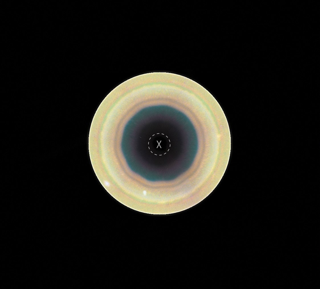 Hubble image of Saturn's south pole decagon