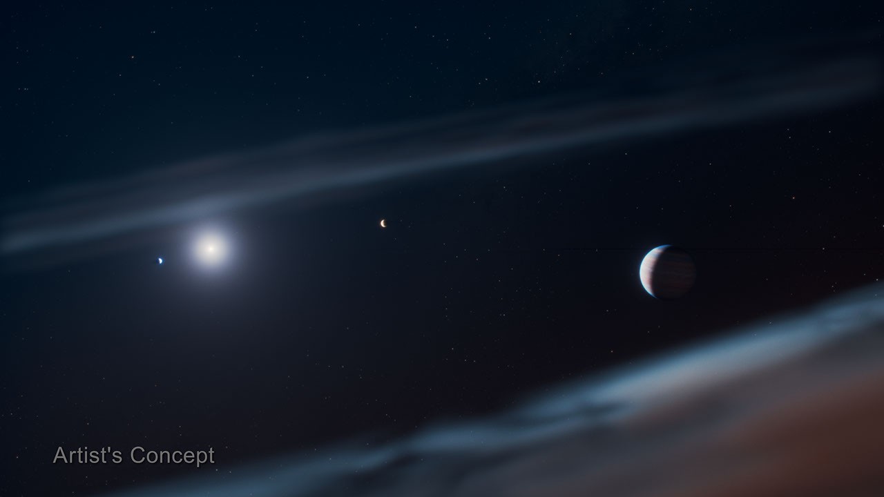 James Webb Space Telescope discovery image showing newly detected exoplanet system