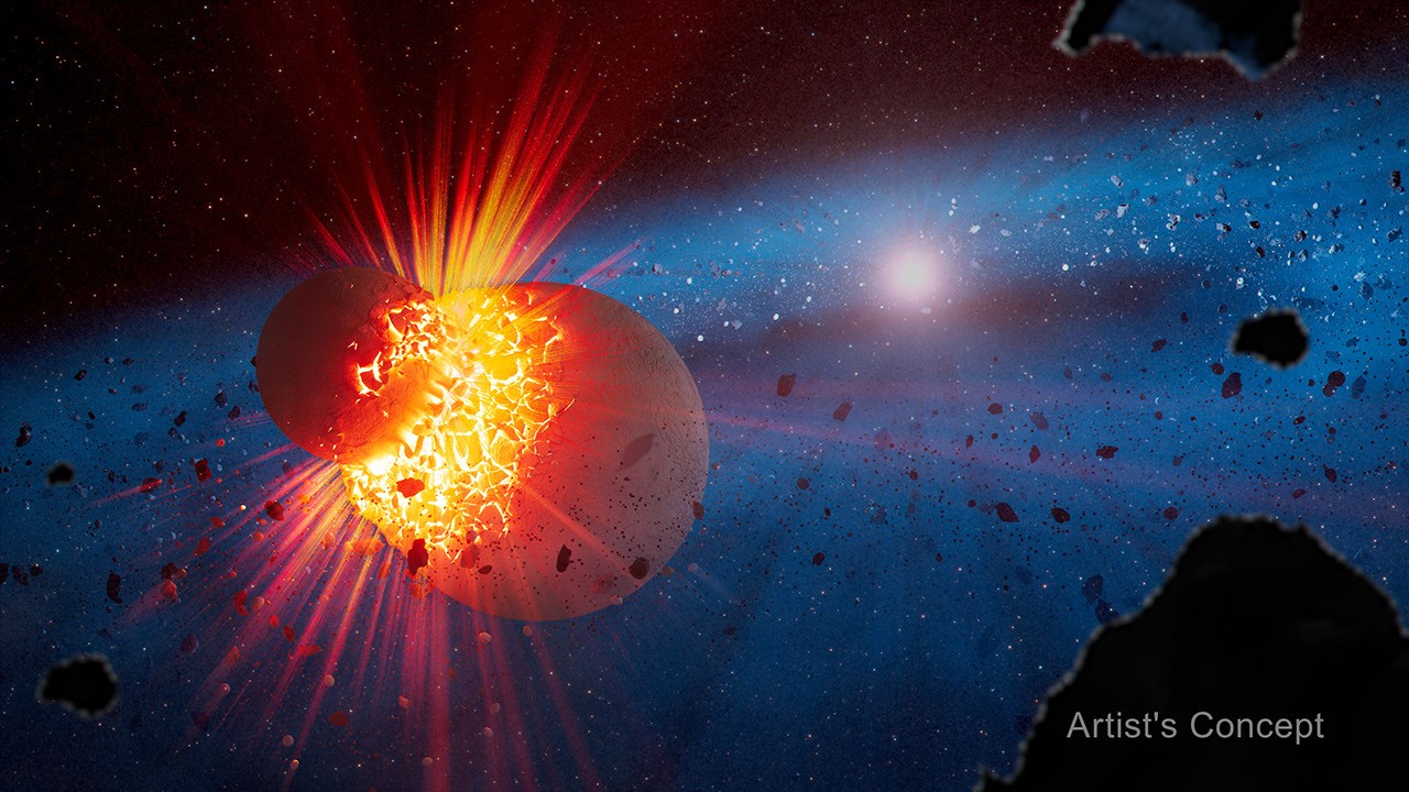James Webb Space Telescope observations of early solar system collision signatures