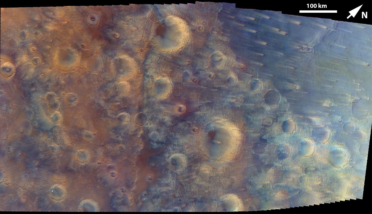 NASA Psyche Mars flyby mosaic showing the Red Planet during close encounter