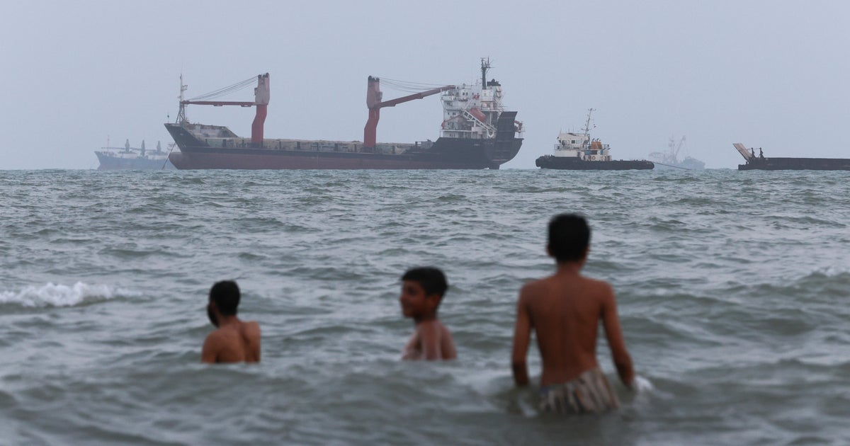 Image showing the situation of the vessel hit in the Hormuz Strait