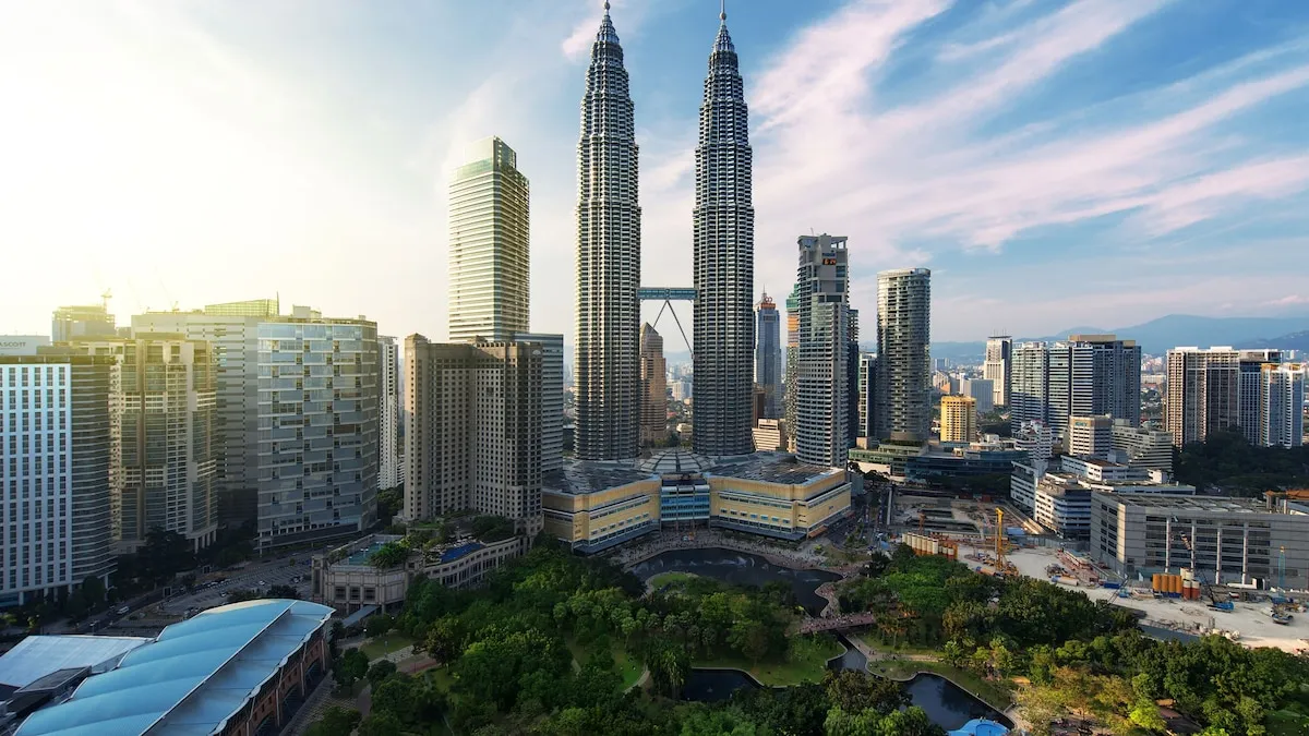 Malaysia skyline with Petronas Towers representing the top-ranked digital nomad destination