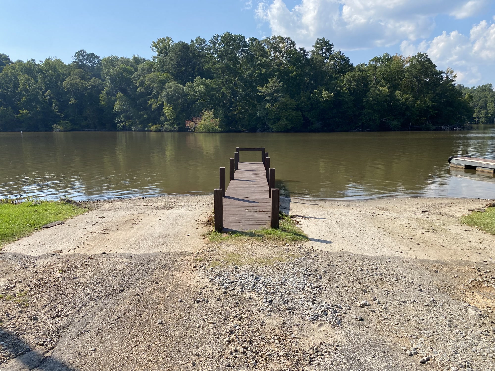 Jackson Lake boat ramp showing early fall conditions