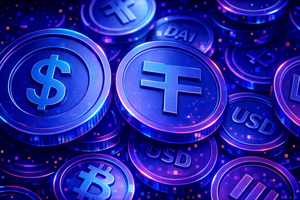 Stablecoin market dominance chart showing USDT lead over USDC and emerging alternatives