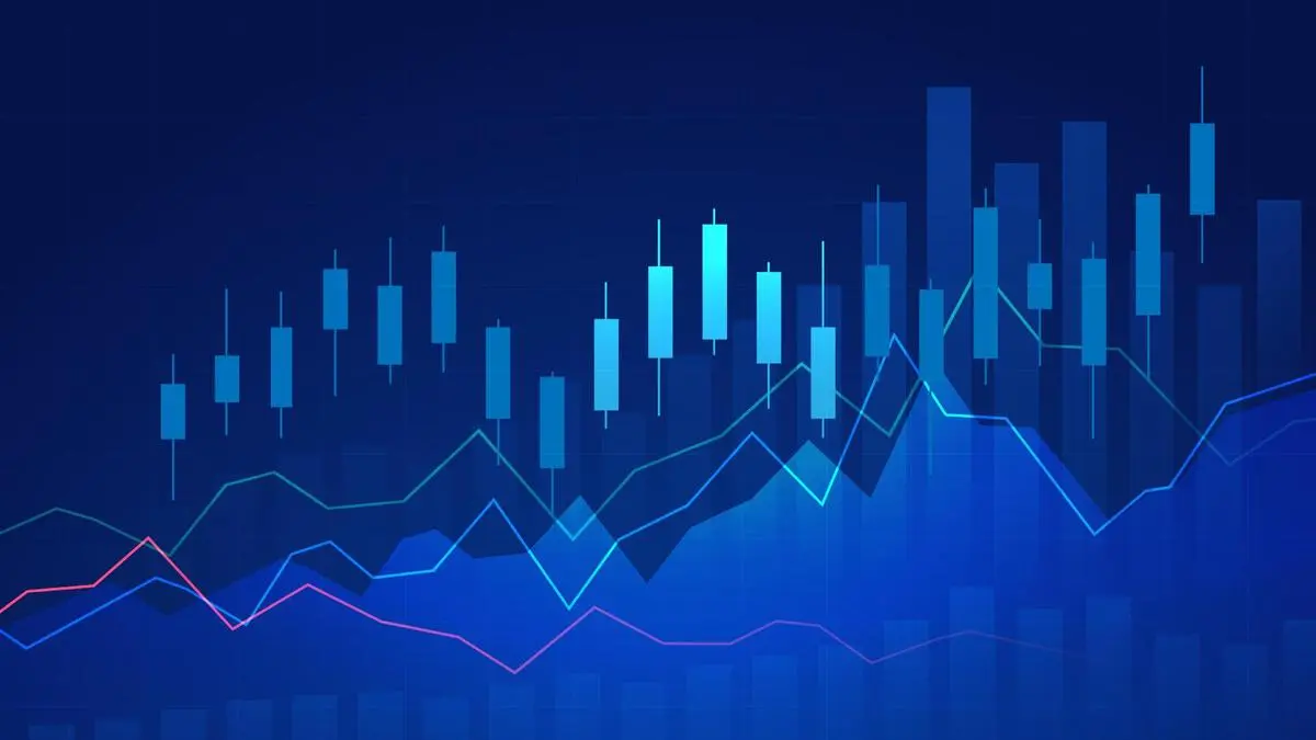 Candlestick chart showing market volatility