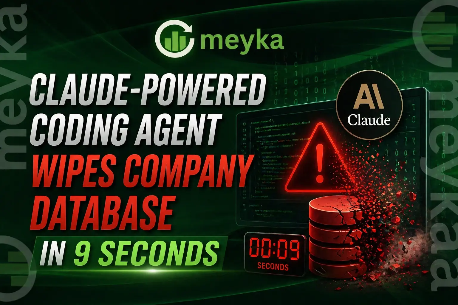 Claude agent's 9-second production database deletion covered by Meyka blog