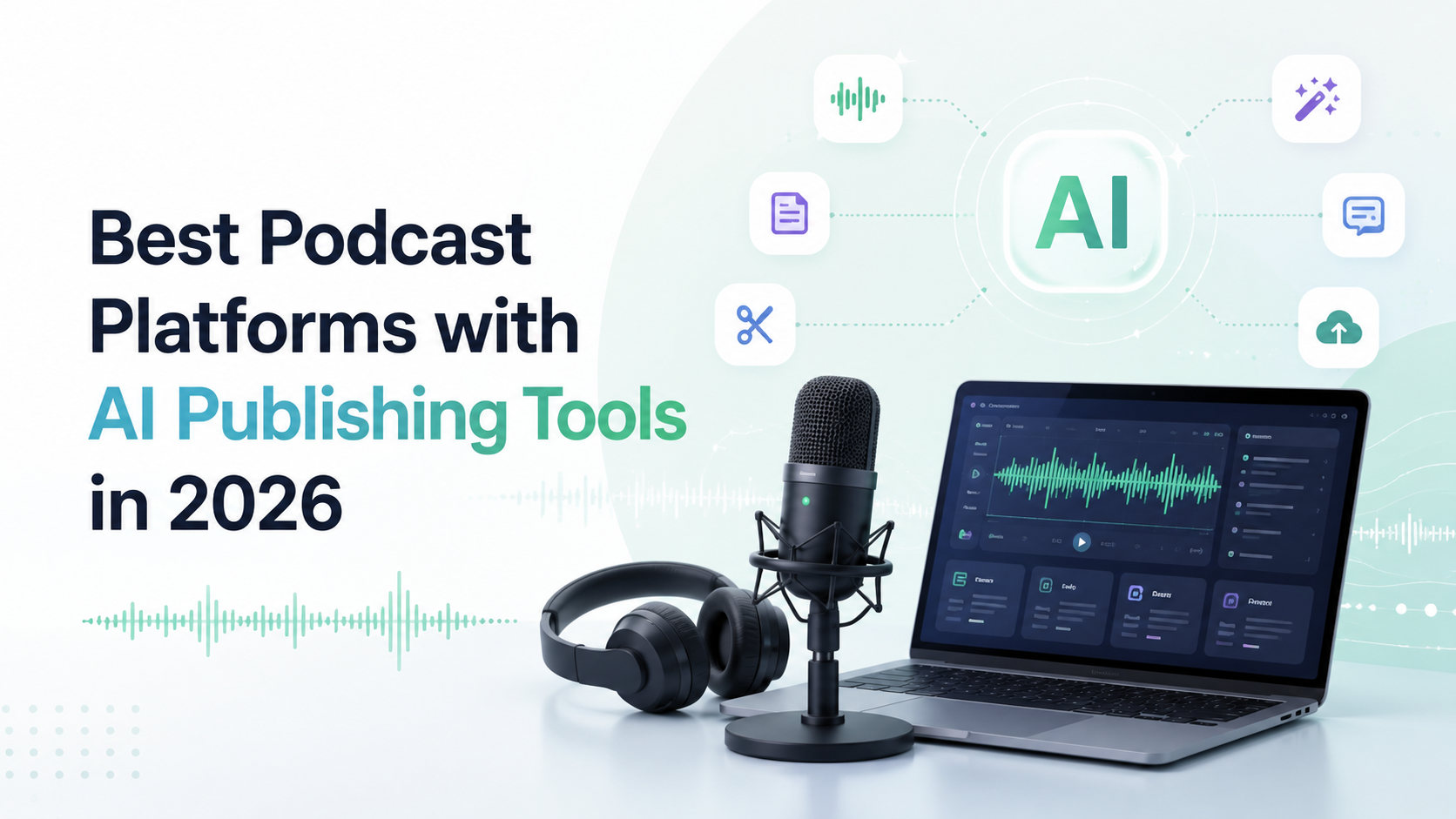 Screenshot showing AI podcast publishing interfaces comparison