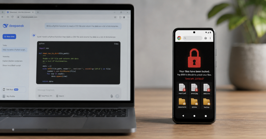 Browser ransomware attack flow showing Chromium API exploitation