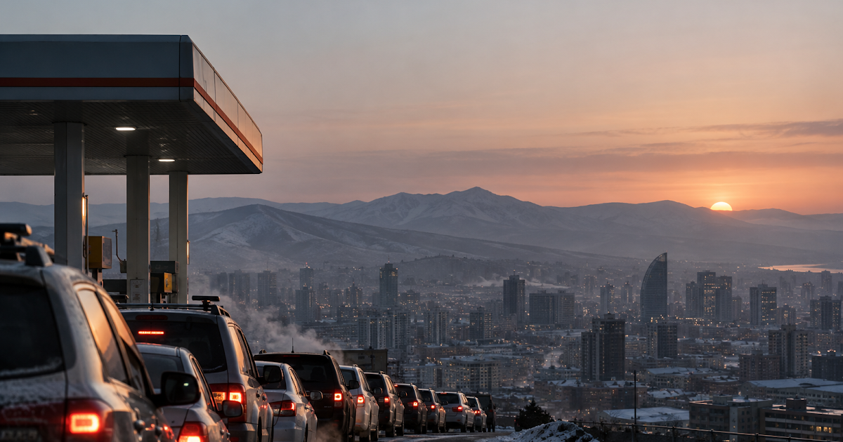 Illustration of Mongolia's fuel crisis and third-neighbor diplomacy challenges