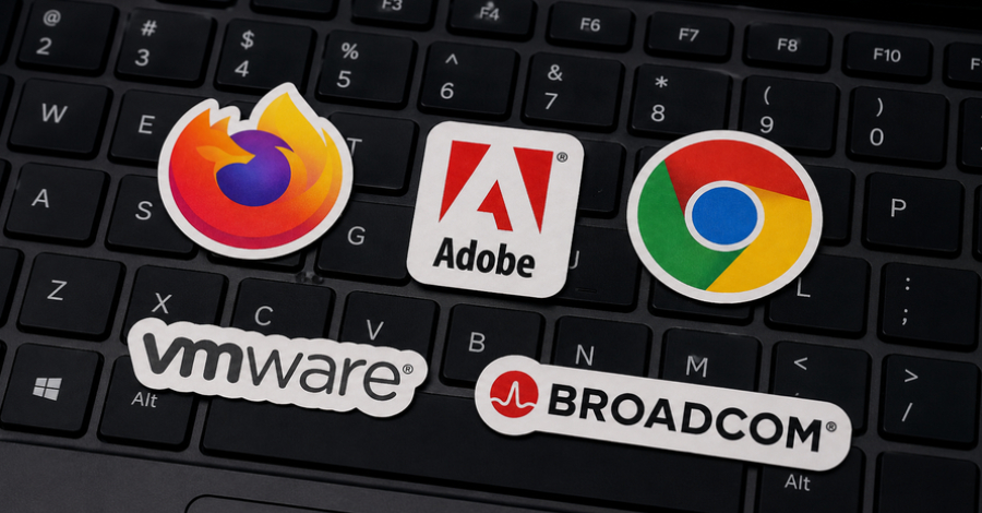 Screenshot showing browser security updates for Firefox and Chrome vulnerabilities