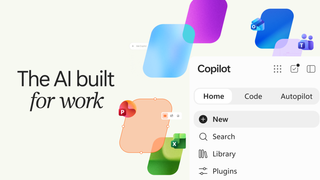 Microsoft blog hero image introducing the new Copilot with Home, Code and Autopilot