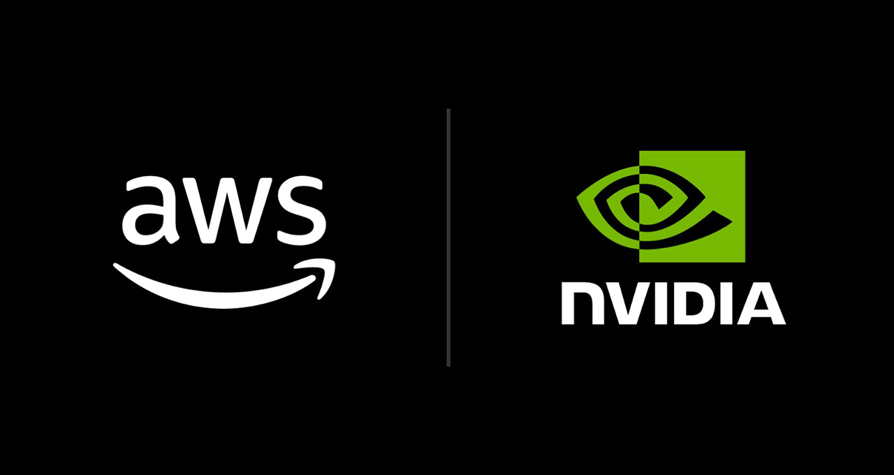NVIDIA logo alongside AWS logo illustrating the expanded partnership for AI infrastructure