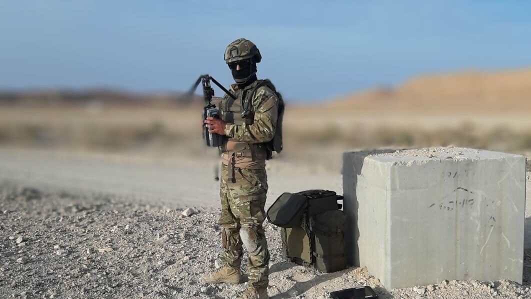 Israeli soldier with a tactical drone