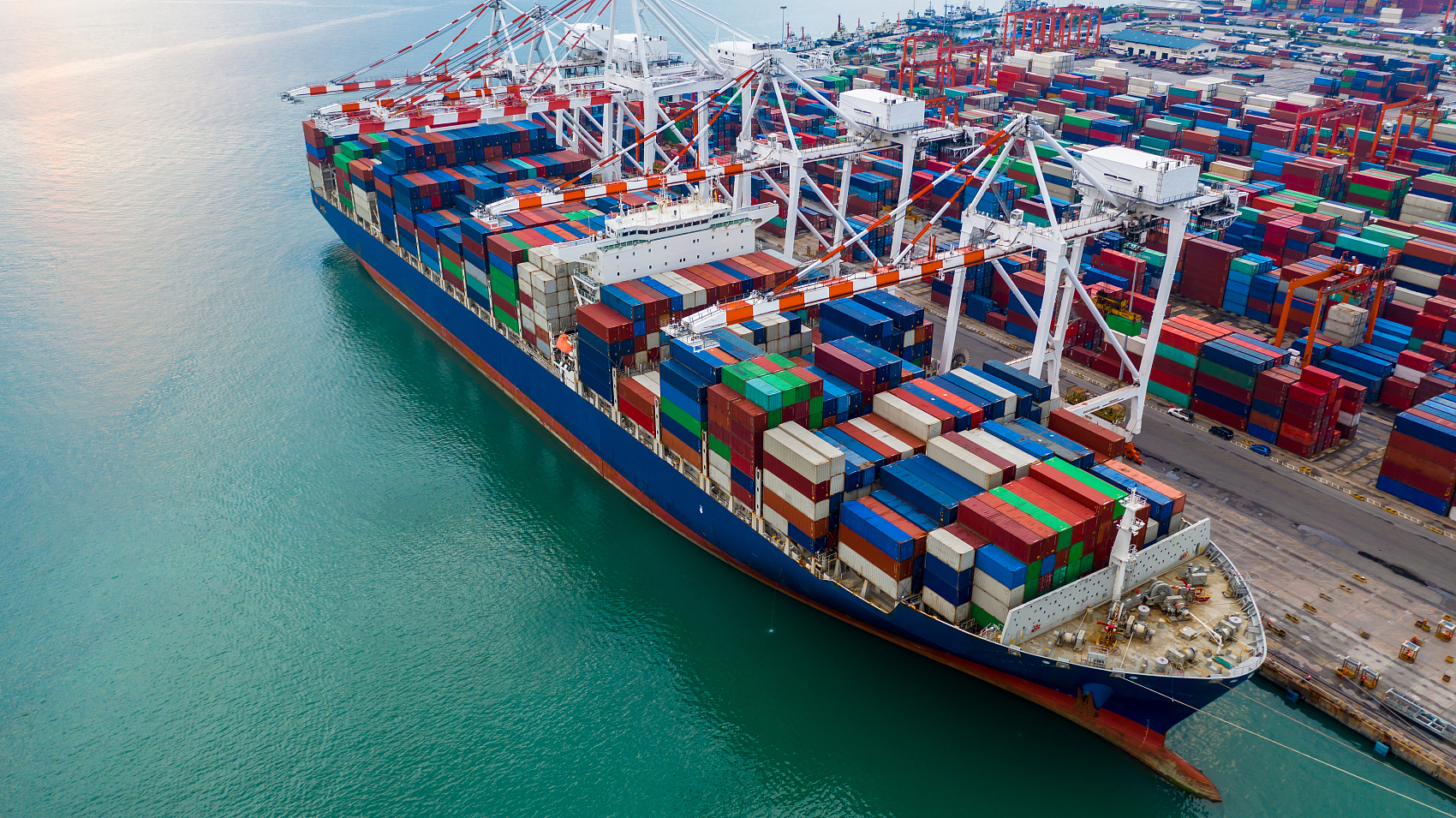 Ocean freight container ship at sea