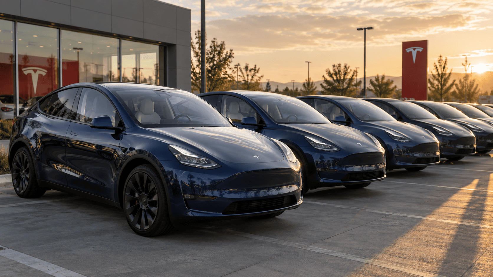Tesla Model Y Dealer Lot