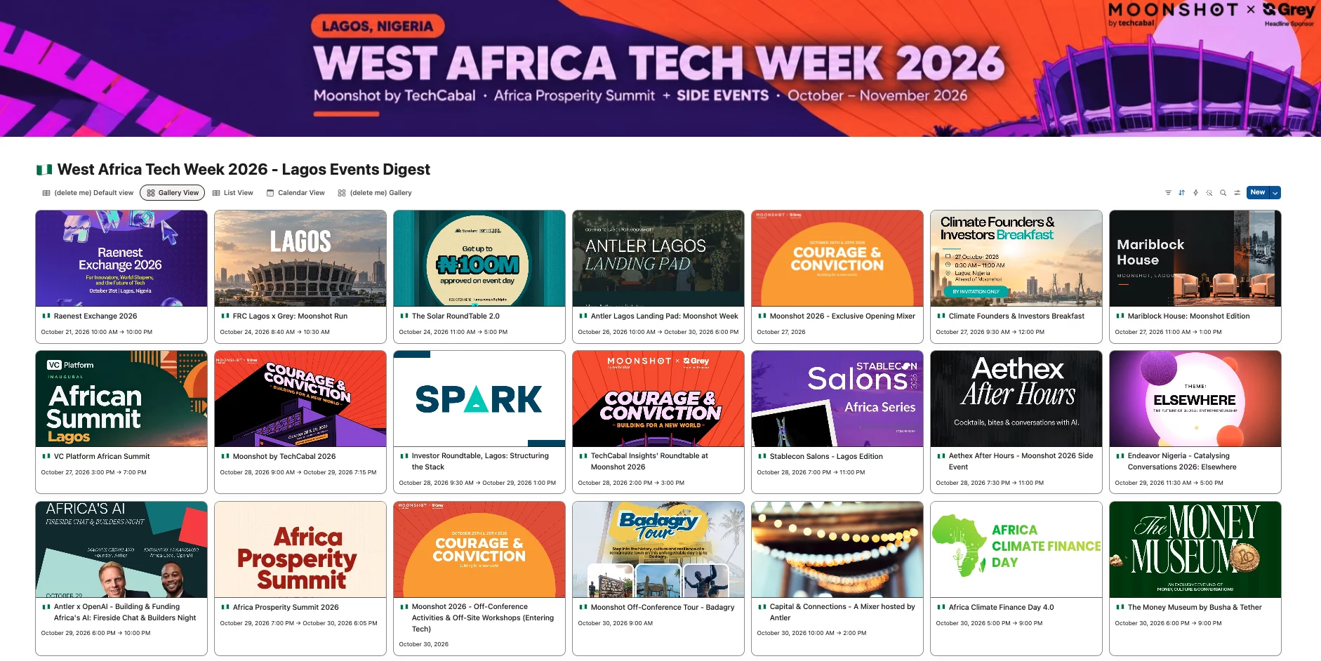 West Africa Tech Week 2026 Schedule