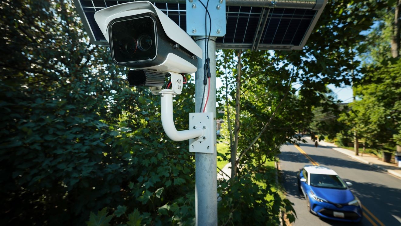 Flock camera mounted on a pole
