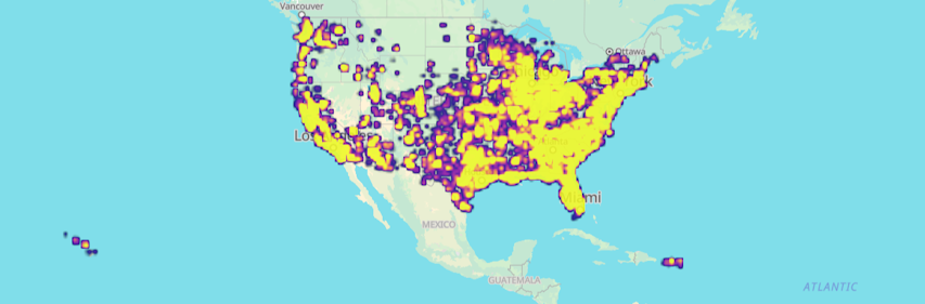 Deflock map interface showing reported license plate reader locations