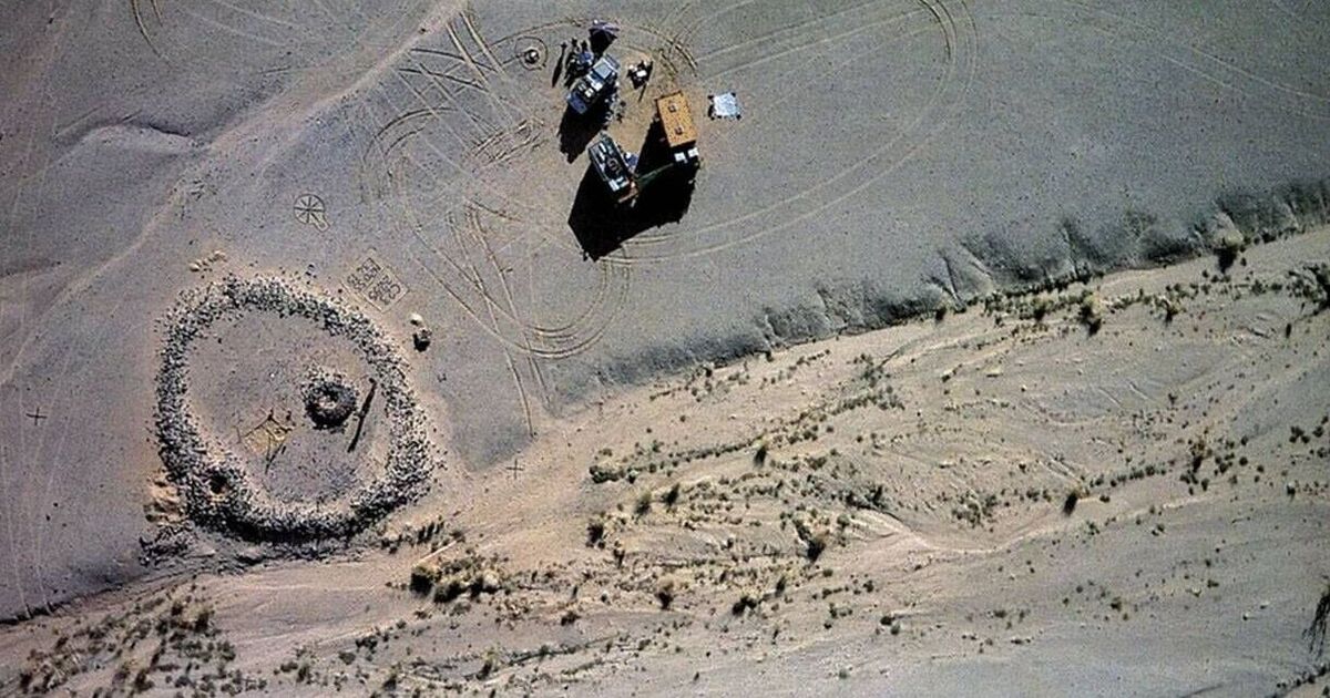 Aerial view of burial mounds in Sudan's Atbai Desert