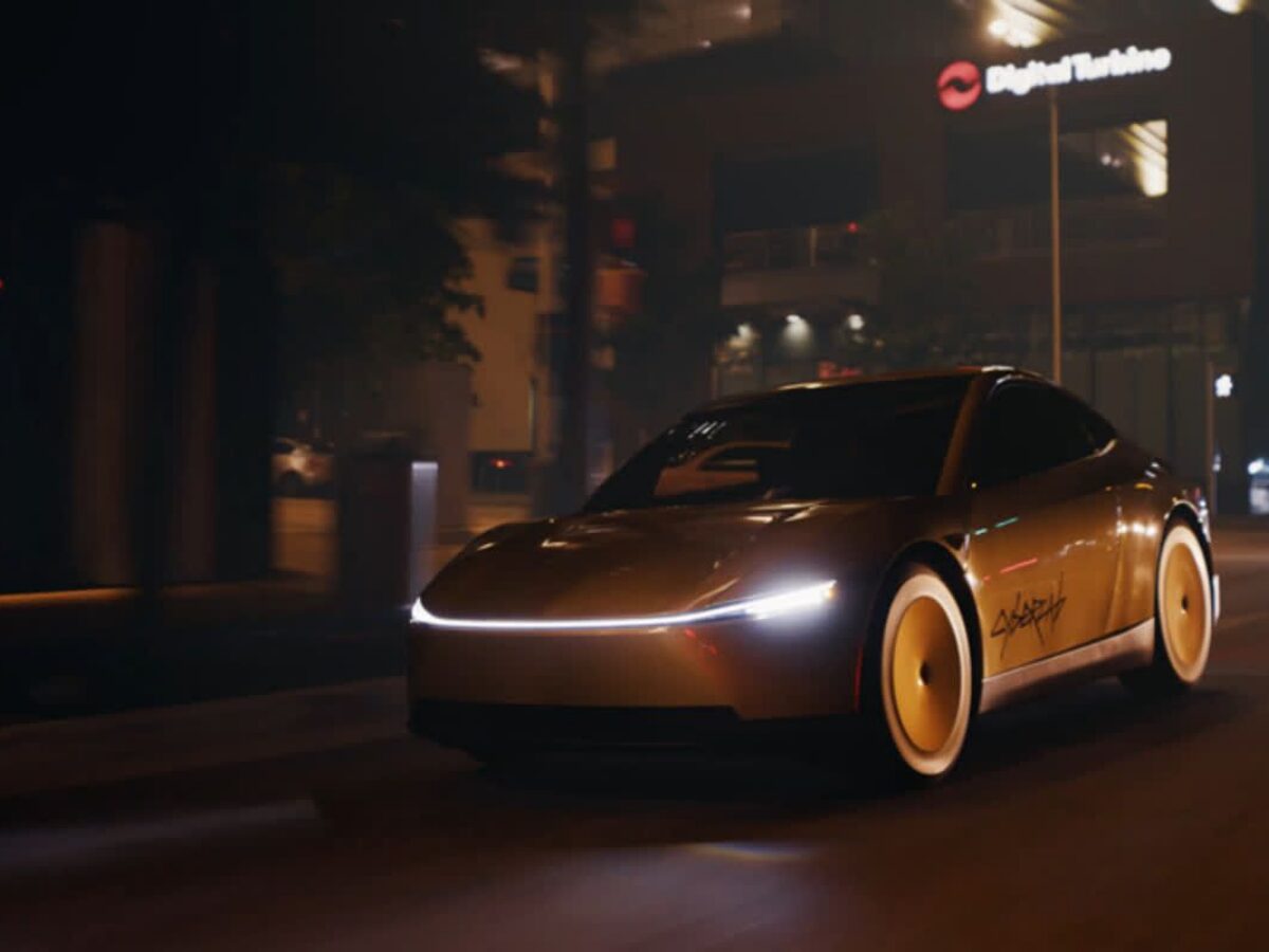 Tesla Cybercab promotional image for Asian tour