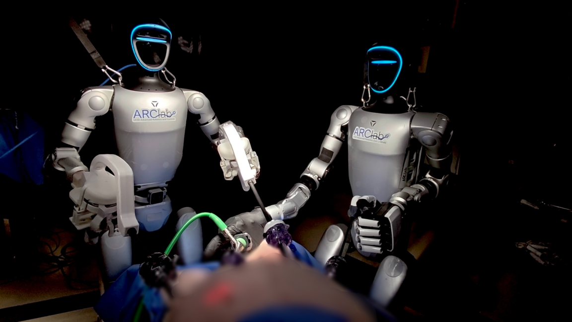 Humanoid robot performing surgical task