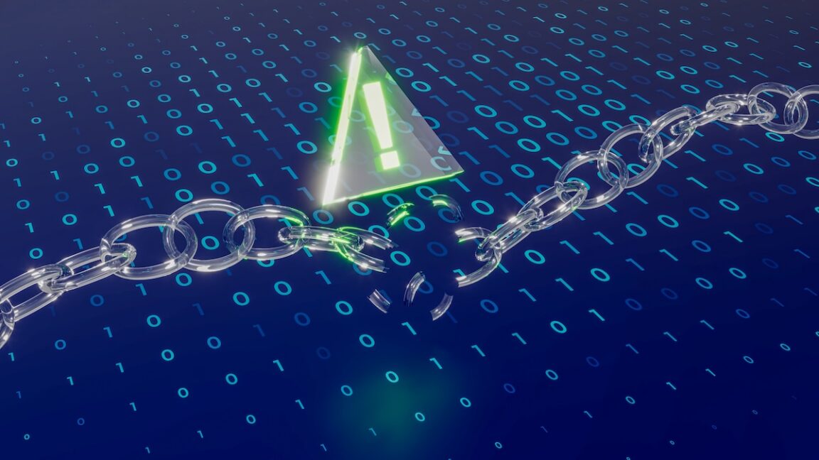 Breaking digital chain illustration from Ars Technica's RSA coverage