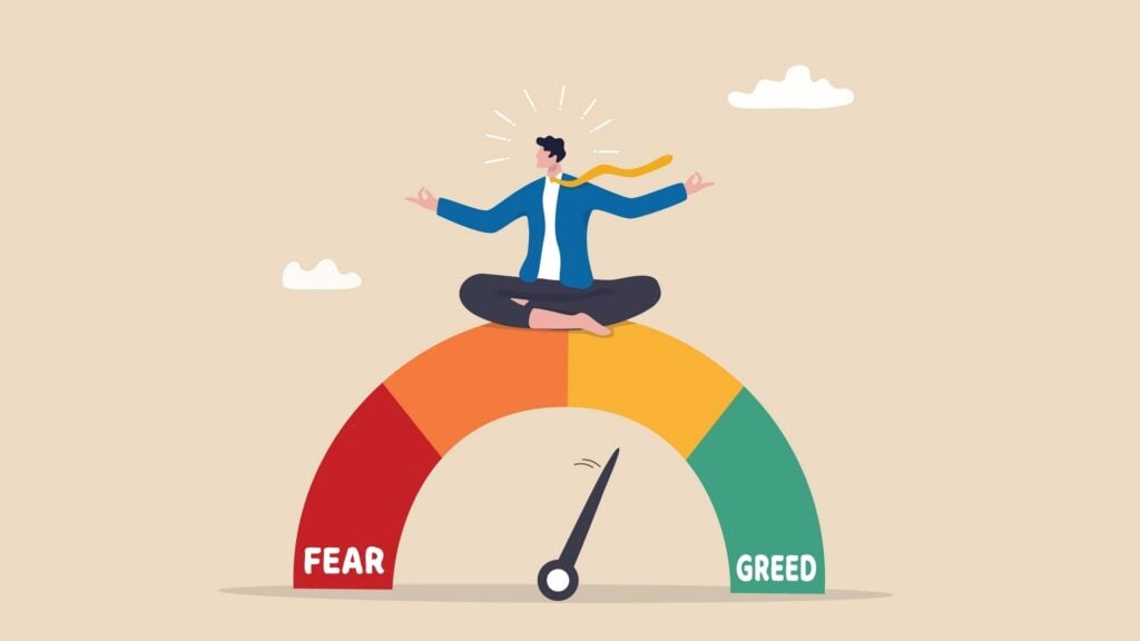 Chart showing the CNN Fear & Greed Index remaining in the Greed zone