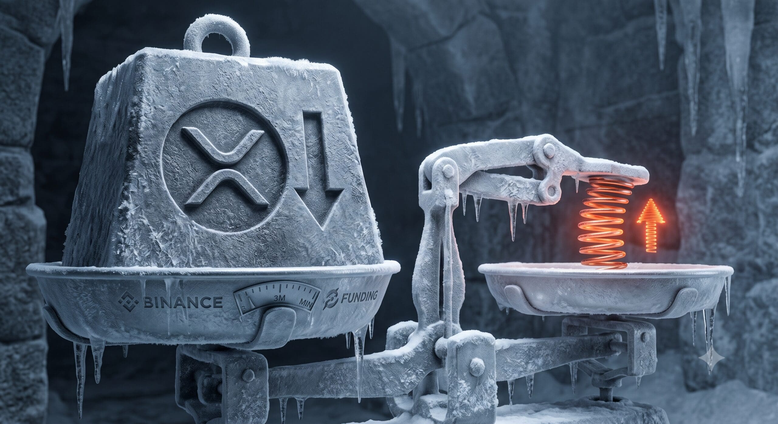 XRP Binance funding rate at 3-month low