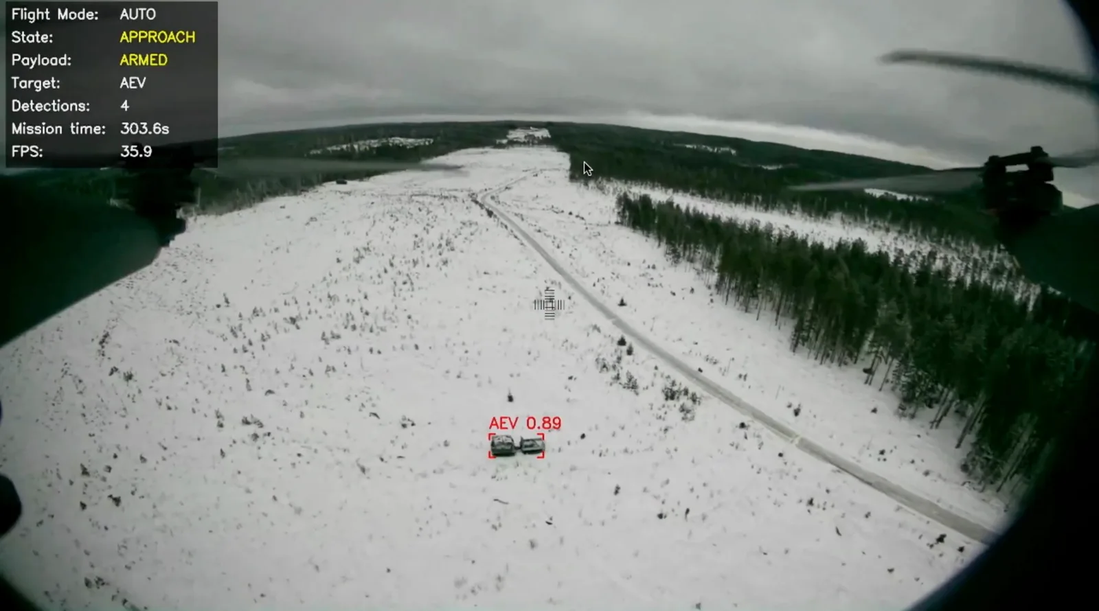 Scaleout's ALMA system demo showing onboard camera target lock