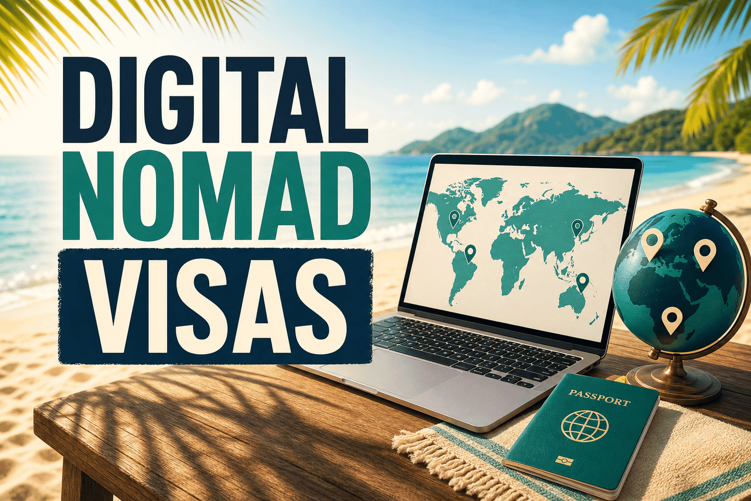 World map showing countries with digital nomad visa programs