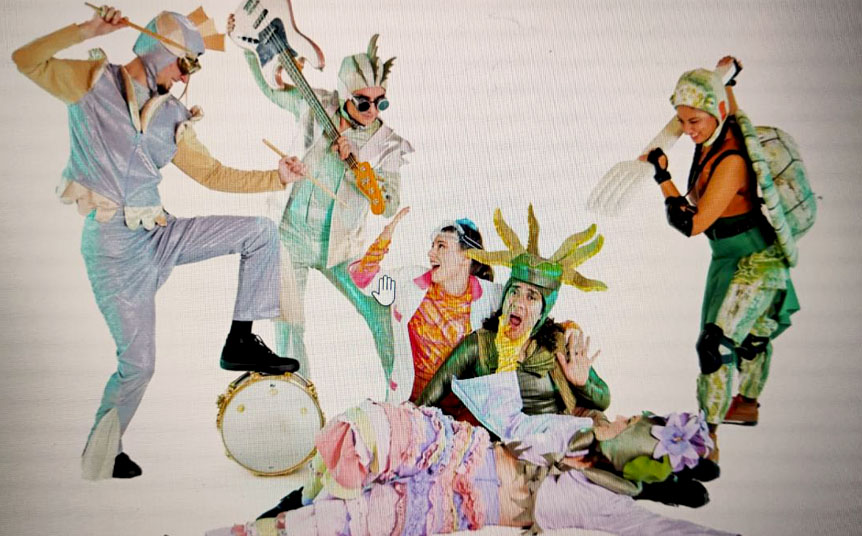 Performance art piece featuring axolotl conservation themes